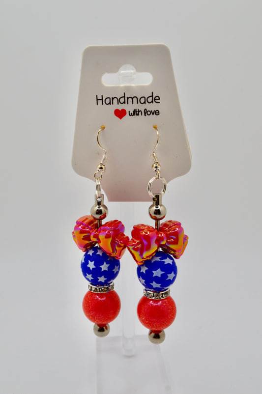 Blue and White Stars Earrings