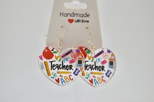 Teacher Heart earrings